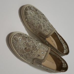 Antonio Melani Lace Rhinestone Slip On Sneakers